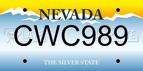 CWC989 Nevada License Plate