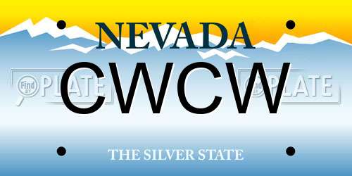CWCW Nevada License Plate