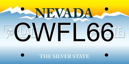 CWFL66 Nevada License Plate