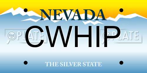 CWHIP Nevada License Plate