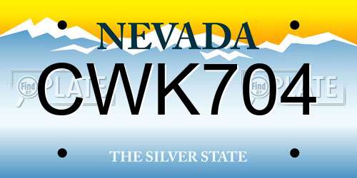 CWK704 Nevada License Plate
