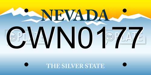 CWN0177 Nevada License Plate