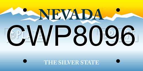 CWP8096 Nevada License Plate