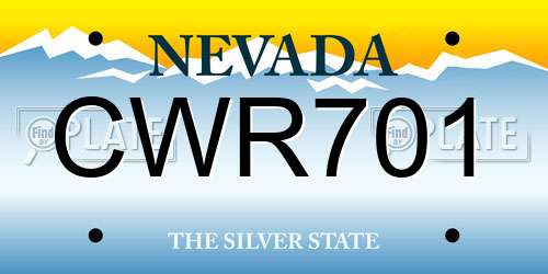 CWR701 Nevada License Plate