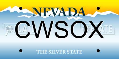 CWSOX Nevada License Plate