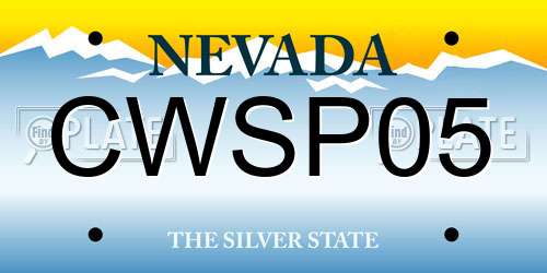 CWSP05 Nevada License Plate