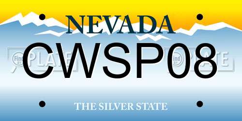 CWSP08 Nevada License Plate