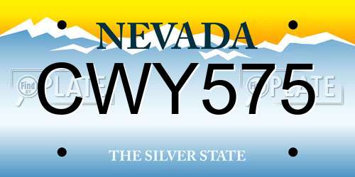 CWY575 Nevada License Plate