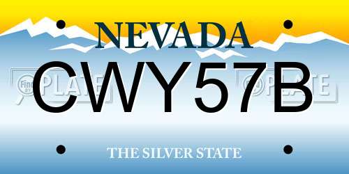 CWY57B Nevada License Plate