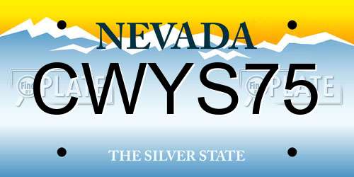 CWYS75 Nevada License Plate