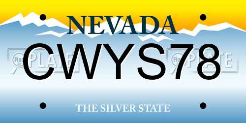 CWYS78 Nevada License Plate