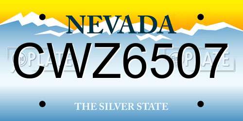 CWZ6507 Nevada License Plate