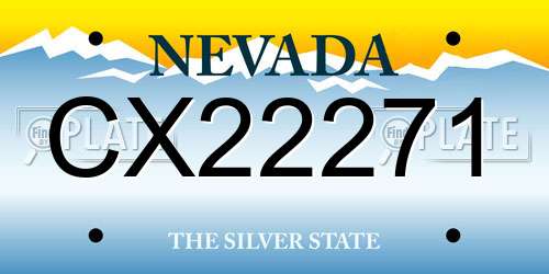 CX22271 Nevada License Plate