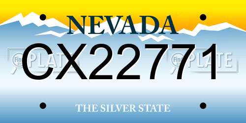 CX22771 Nevada License Plate