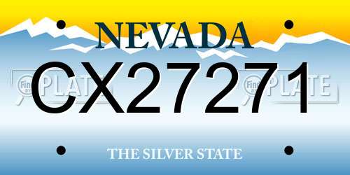 CX27271 Nevada License Plate
