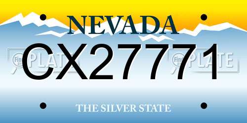 CX27771 Nevada License Plate