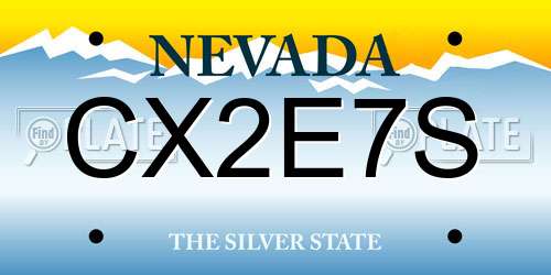 CX2E7S Nevada License Plate