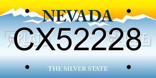 CX52228 Nevada License Plate