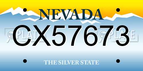 CX57673 Nevada License Plate