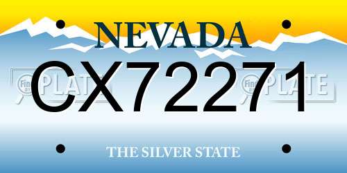 CX72271 Nevada License Plate