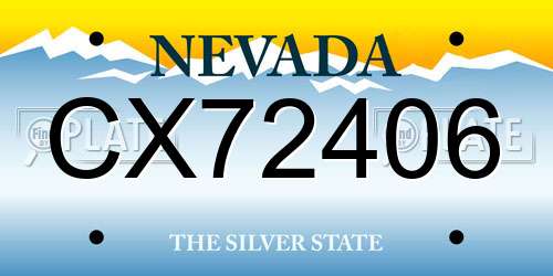 CX72406 Nevada License Plate