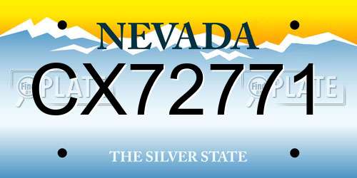 CX72771 Nevada License Plate
