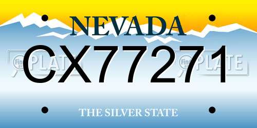 CX77271 Nevada License Plate