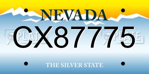 CX87775 Nevada License Plate