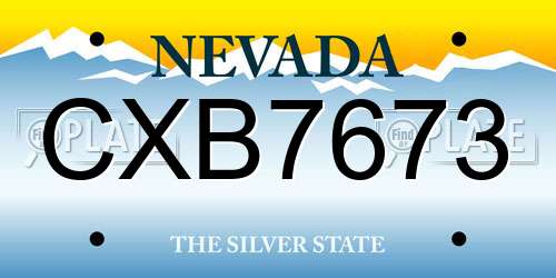 CXB7673 Nevada License Plate