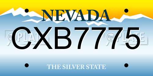 CXB7775 Nevada License Plate