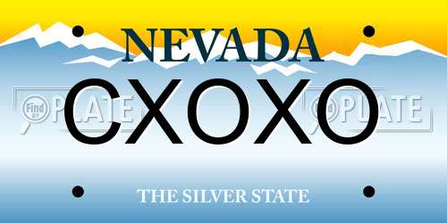 CXOXO Nevada License Plate
