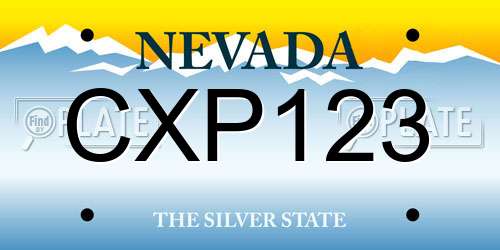 CXP123 Nevada License Plate
