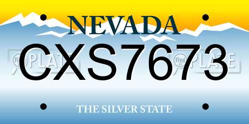 CXS7673 Nevada License Plate