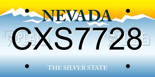 CXS7728 Nevada License Plate