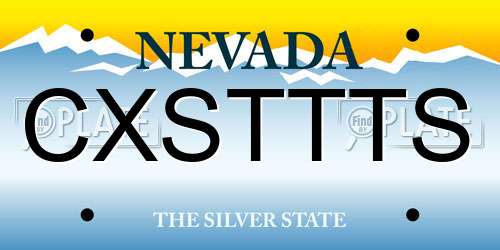 CXSTTTS Nevada License Plate