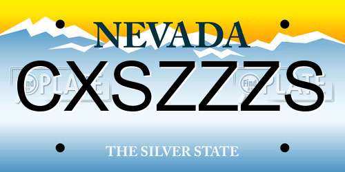 CXSZZZS Nevada License Plate