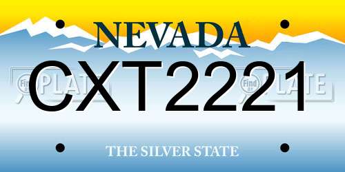 CXT2221 Nevada License Plate