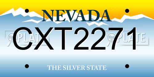 CXT2271 Nevada License Plate