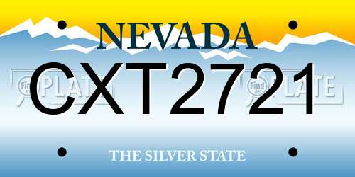 CXT2721 Nevada License Plate