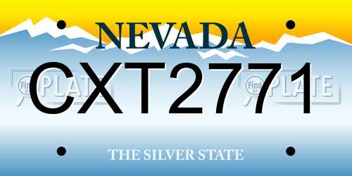 CXT2771 Nevada License Plate