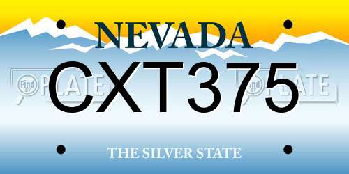CXT375 Nevada License Plate