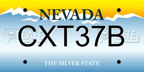 CXT37B Nevada License Plate