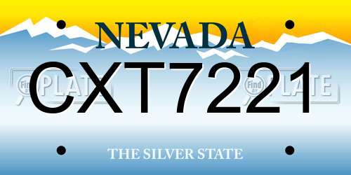 CXT7221 Nevada License Plate