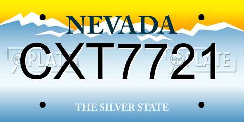CXT7721 Nevada License Plate