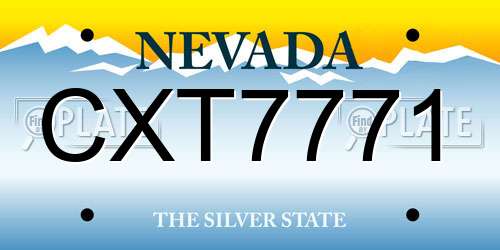 CXT7771 Nevada License Plate