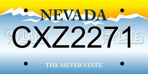 CXZ2271 Nevada License Plate