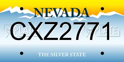 CXZ2771 Nevada License Plate