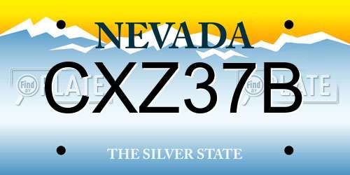CXZ37B Nevada License Plate