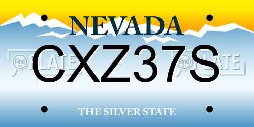 CXZ37S Nevada License Plate
