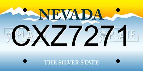 CXZ7271 Nevada License Plate